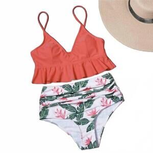 NEW HIPSTER ROW women's kirra high-waisted bikini set in mixed floral